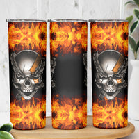 Metal Skull Skinny Tumbler Infernal Chains in Fiery Abyss - Wonder Print Shop