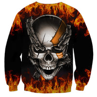 Metal Skull Sweatshirt Infernal Chains in Fiery Abyss - Wonder Print Shop
