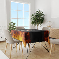 Metal Skull Tablecloth Infernal Chains in Fiery Abyss - Wonder Print Shop