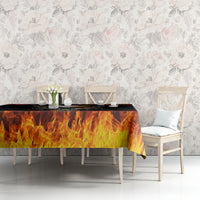 Metal Skull Tablecloth Infernal Chains in Fiery Abyss - Wonder Print Shop