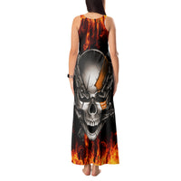Metal Skull Tank Maxi Dress Infernal Chains in Fiery Abyss - Wonder Print Shop