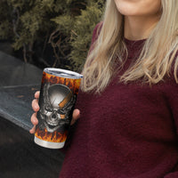 Metal Skull Tumbler Cup Infernal Chains in Fiery Abyss - Wonder Print Shop