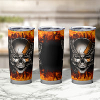Metal Skull Tumbler Cup Infernal Chains in Fiery Abyss - Wonder Print Shop