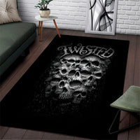 Skull Area Rug Twisted Head Skull - Wonder Print Shop