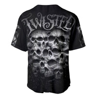Skull Baseball Jersey Twisted Head Skull - Wonder Print Shop