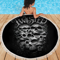 Skull Beach Blanket Twisted Head Skull - Wonder Print Shop
