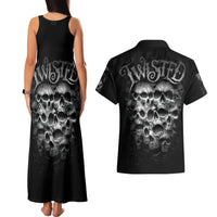 Skull Couples Matching Tank Maxi Dress And Hawaiian Shirt Twisted Head Skull - Wonder Print Shop