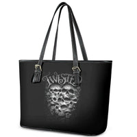 Skull Leather Tote Bag Twisted Head Skull - Wonder Print Shop
