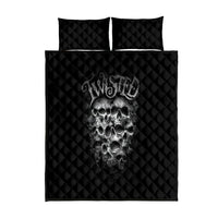 Skull Quilt Bed Set Twisted Head Skull - Wonder Print Shop
