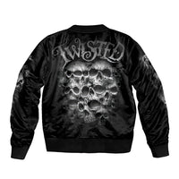 Skull Sleeve Zip Bomber Jacket Twisted Head Skull - Wonder Print Shop