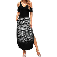 Skull Summer Maxi Dress Twisted Head Skull - Wonder Print Shop