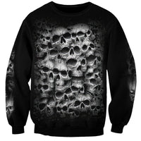 Skull Sweatshirt Twisted Head Skull - Wonder Print Shop
