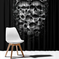 Skull Window Curtain Twisted Head Skull - Wonder Print Shop
