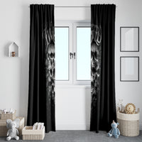 Skull Window Curtain Twisted Head Skull - Wonder Print Shop