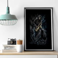 Skull Canvas Wall Art Musician Of Death - Wonder Print Shop