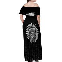 Skull Off Shoulder Maxi Dress Chief Skeleton - Wonder Print Shop