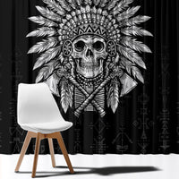 Skull Window Curtain Chief Skeleton - Wonder Print Shop
