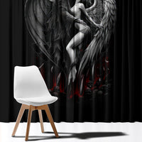 Skull Window Curtain Death Angel In Love - Wonder Print Shop