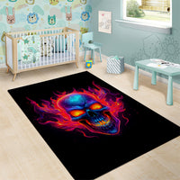 Skull Area Rug Purple Skull Fire - Wonder Print Shop