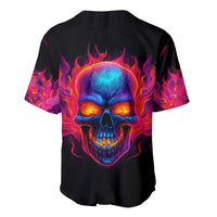 Skull Baseball Jersey Purple Skull Fire - Wonder Print Shop