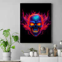 Skull Canvas Wall Art Purple Skull Fire - Wonder Print Shop