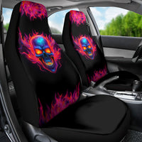 Skull Car Seat Cover Purple Skull Fire - Wonder Print Shop