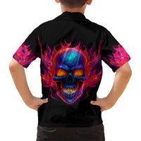 Skull Hawaiian Shirt Purple Skull Fire - Wonder Print Shop