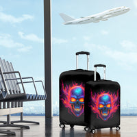 Skull Luggage Cover Purple Skull Fire - Wonder Print Shop