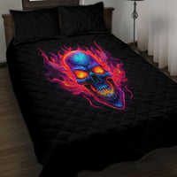 Skull Quilt Bed Set Purple Skull Fire - Wonder Print Shop