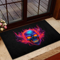 Skull Rubber Doormat Purple Skull Fire - Wonder Print Shop