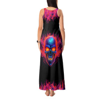 Skull Tank Maxi Dress Purple Skull Fire - Wonder Print Shop
