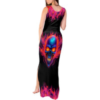 Skull Tank Maxi Dress Purple Skull Fire - Wonder Print Shop