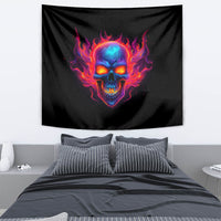 Skull Tapestry Purple Skull Fire - Wonder Print Shop