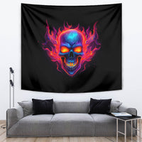 Skull Tapestry Purple Skull Fire - Wonder Print Shop