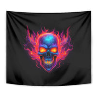 Skull Tapestry Purple Skull Fire - Wonder Print Shop