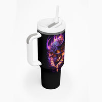 Skull Tumbler With Handle Purple Skull Fire - Wonder Print Shop