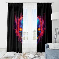 Skull Window Curtain Purple Skull Fire - Wonder Print Shop