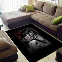 Skull Area Rug Death Angel And Da de Muertos Girl - Wonder Print Shop
