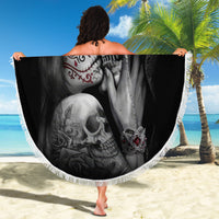 Skull Beach Blanket Death Angel And Da de Muertos Girl - Wonder Print Shop