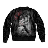 Skull Bomber Jacket Death Angel And Da de Muertos Girl - Wonder Print Shop