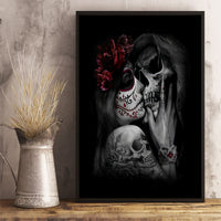Skull Canvas Wall Art Death Angel And Da de Muertos Girl - Wonder Print Shop