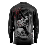 Skull Long Sleeve Shirt Death Angel And Da de Muertos Girl - Wonder Print Shop