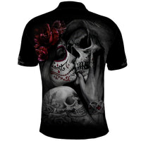 Skull Polo Shirt Death Angel And Da de Muertos Girl - Wonder Print Shop