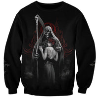 Skull Sweatshirt Death Angel And Da de Muertos Girl - Wonder Print Shop