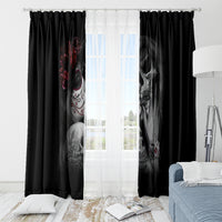 Skull Window Curtain Death Angel And Da de Muertos Girl - Wonder Print Shop