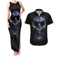 Skull Couples Matching Tank Maxi Dress And Hawaiian Shirt Purple Death Reaper - Wonder Print Shop