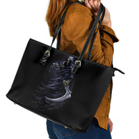 Skull Leather Tote Bag Purple Death Reaper - Wonder Print Shop