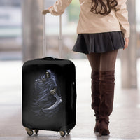Skull Luggage Cover Purple Death Reaper - Wonder Print Shop