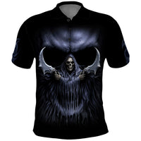Skull Polo Shirt Purple Death Reaper - Wonder Print Shop