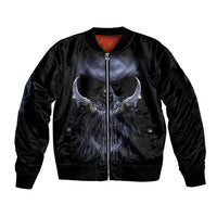 Skull Sleeve Zip Bomber Jacket Purple Death Reaper - Wonder Print Shop